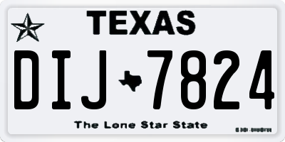 TX license plate DIJ7824