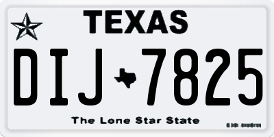 TX license plate DIJ7825