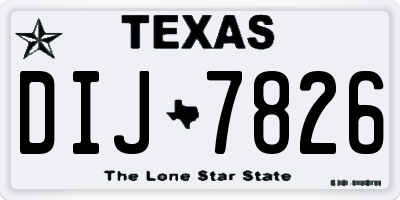 TX license plate DIJ7826