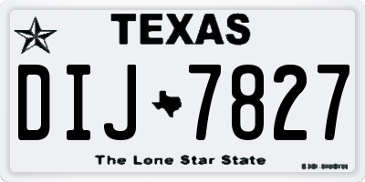 TX license plate DIJ7827