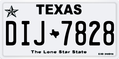 TX license plate DIJ7828
