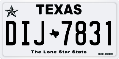 TX license plate DIJ7831