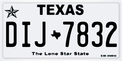 TX license plate DIJ7832