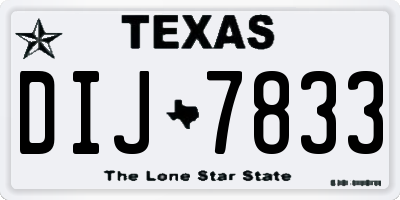 TX license plate DIJ7833