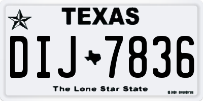 TX license plate DIJ7836