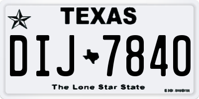 TX license plate DIJ7840