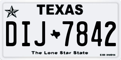 TX license plate DIJ7842