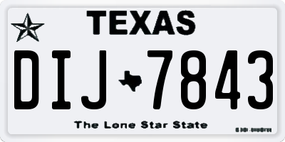 TX license plate DIJ7843