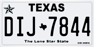 TX license plate DIJ7844