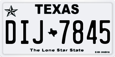 TX license plate DIJ7845