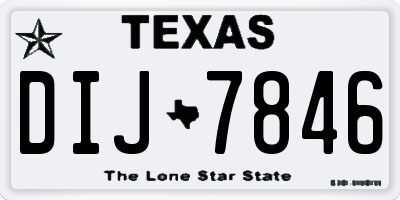 TX license plate DIJ7846
