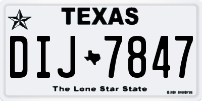 TX license plate DIJ7847