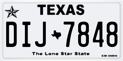 TX license plate DIJ7848