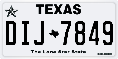 TX license plate DIJ7849