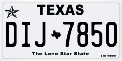TX license plate DIJ7850