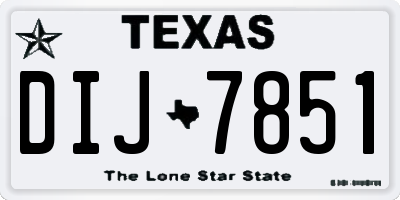TX license plate DIJ7851