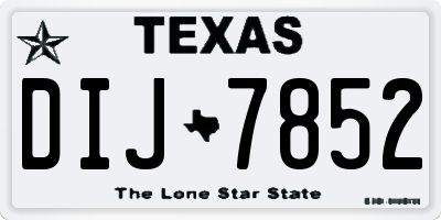TX license plate DIJ7852