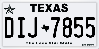 TX license plate DIJ7855