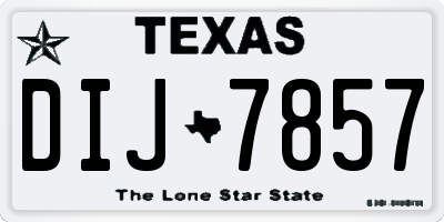 TX license plate DIJ7857