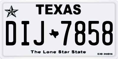 TX license plate DIJ7858