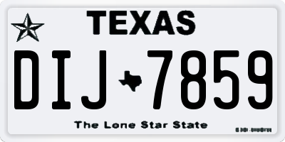 TX license plate DIJ7859