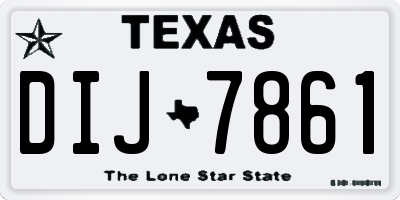 TX license plate DIJ7861