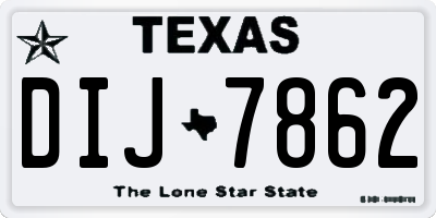 TX license plate DIJ7862