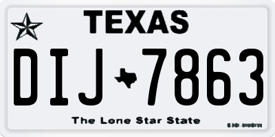 TX license plate DIJ7863