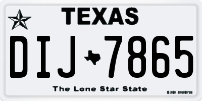 TX license plate DIJ7865