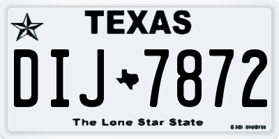 TX license plate DIJ7872