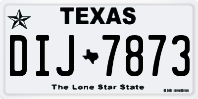 TX license plate DIJ7873