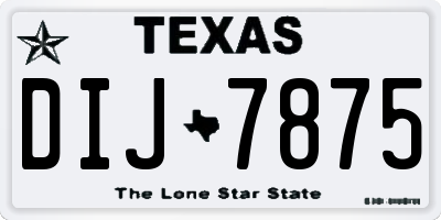 TX license plate DIJ7875