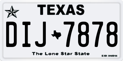 TX license plate DIJ7878