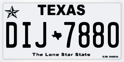 TX license plate DIJ7880