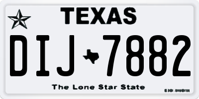 TX license plate DIJ7882