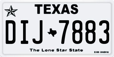 TX license plate DIJ7883