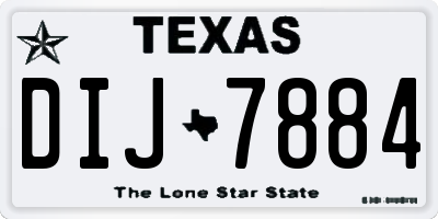 TX license plate DIJ7884