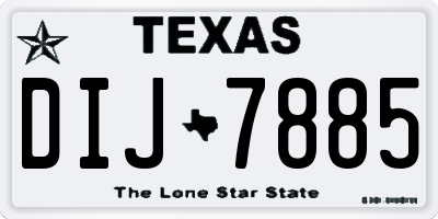 TX license plate DIJ7885