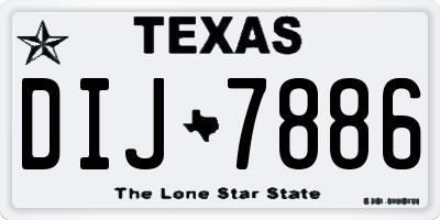 TX license plate DIJ7886