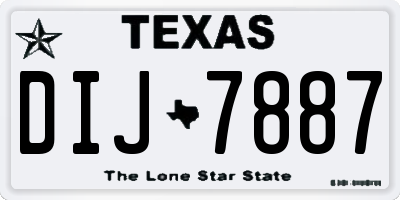TX license plate DIJ7887