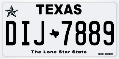 TX license plate DIJ7889