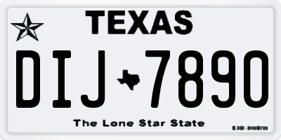 TX license plate DIJ7890