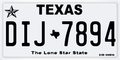 TX license plate DIJ7894
