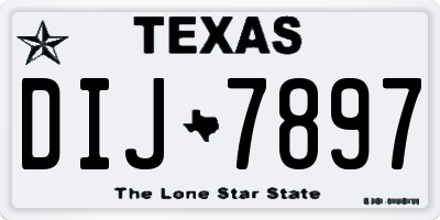 TX license plate DIJ7897