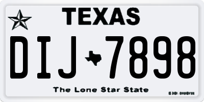 TX license plate DIJ7898
