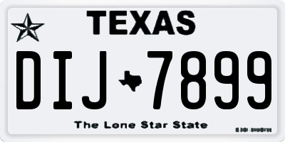 TX license plate DIJ7899