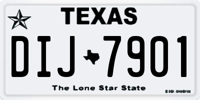 TX license plate DIJ7901