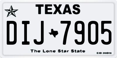 TX license plate DIJ7905