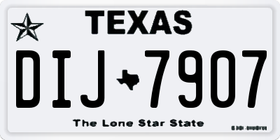TX license plate DIJ7907