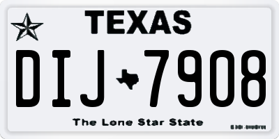 TX license plate DIJ7908
